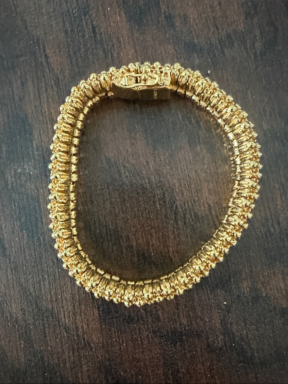 Ciner Gold Caviar style Women's Statement Bracelet